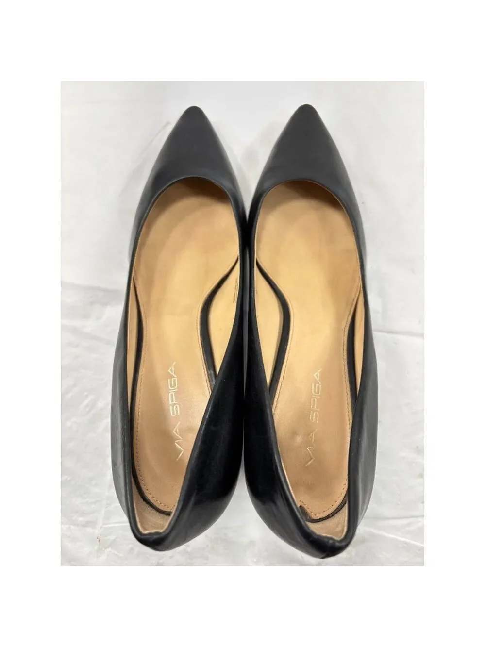 VIA SPIGA ITALY Size 11 N Classic Black ALL Leather Heels Pumps Shoes